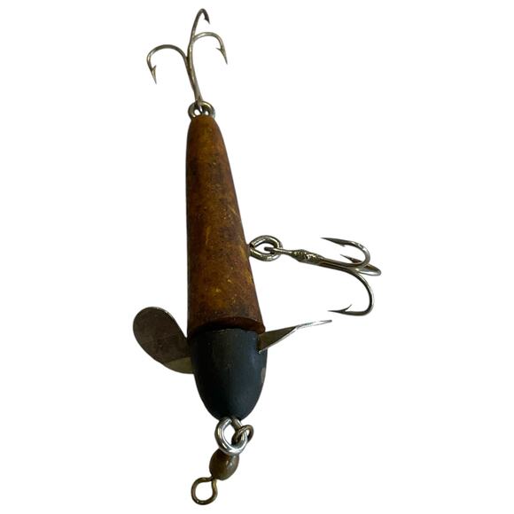 Devon Style Fishing Lure Wood Vintage Spinner Troller Prop Bait - Picture 3 of 4